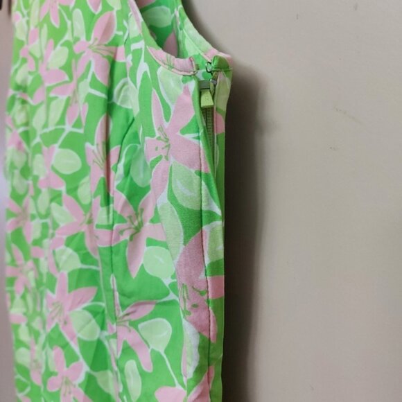 Lily Pulitzer Low Back Floral Shift Short Casual Dress Size 4 Green and Pink - Picture 4 of 7
